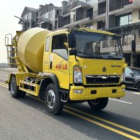 Sinotruk HOWO 4x2 light duty concrete mixer truck with 3-6 cubic meter drum capacity