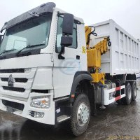 SINOTRUK HOWO-7 6X4 380HP 400HP DUMP TRUCK MOUNTED CRANE
