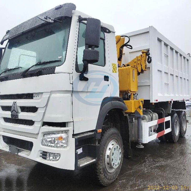 SINOTRUK HOWO-7 6X4 380HP 400HP DUMP TRUCK MOUNTED CRANE
