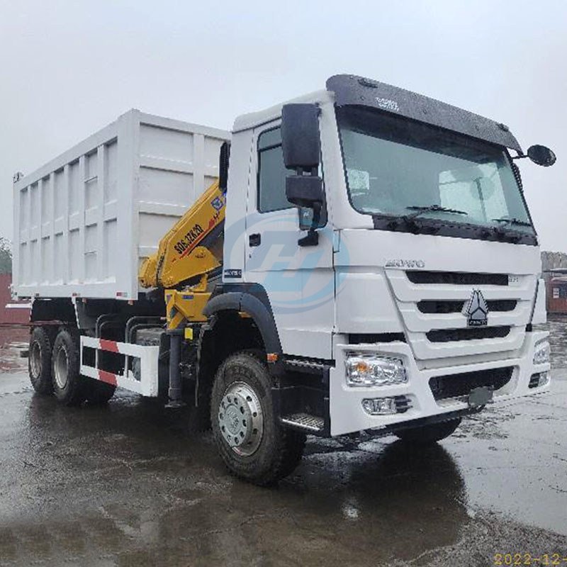 SINOTRUK HOWO-7 6X4 380HP 400HP DUMP TRUCK MOUNTED CRANE