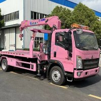SINOTRUK HOWO 4X2 Light Platform Wrecker Truck With Crane